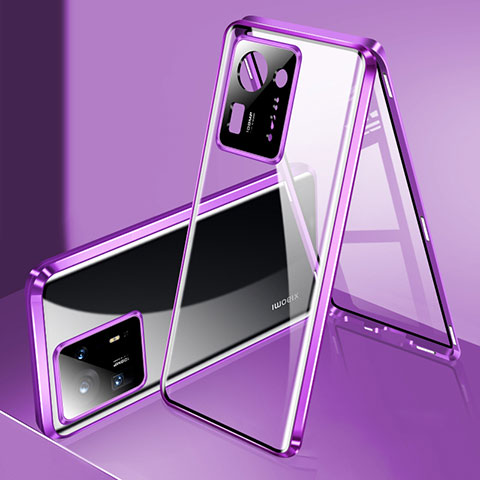 Coque Rebord Bumper Luxe Aluminum Metal Miroir 360 Degres Housse Etui Aimant P01 pour Xiaomi Mi Mix 4 5G Violet