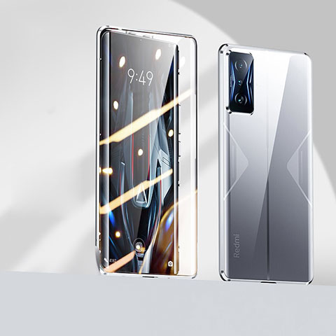 Coque Rebord Bumper Luxe Aluminum Metal Miroir 360 Degres Housse Etui Aimant P01 pour Xiaomi Poco F4 GT 5G Argent