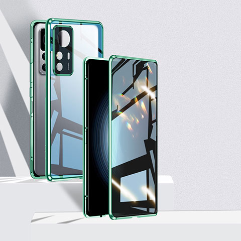 Coque Rebord Bumper Luxe Aluminum Metal Miroir 360 Degres Housse Etui Aimant P01 pour Xiaomi Redmi K50 Ultra 5G Vert