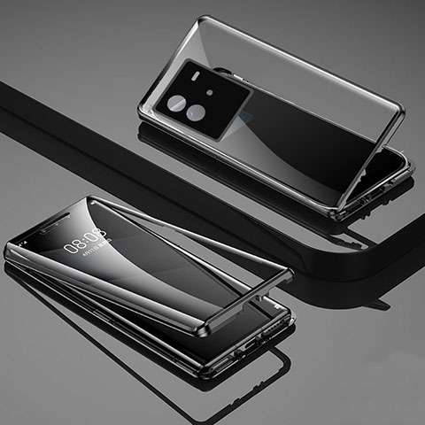 Coque Rebord Bumper Luxe Aluminum Metal Miroir 360 Degres Housse Etui Aimant P02 pour Vivo iQOO Neo6 SE 5G Noir
