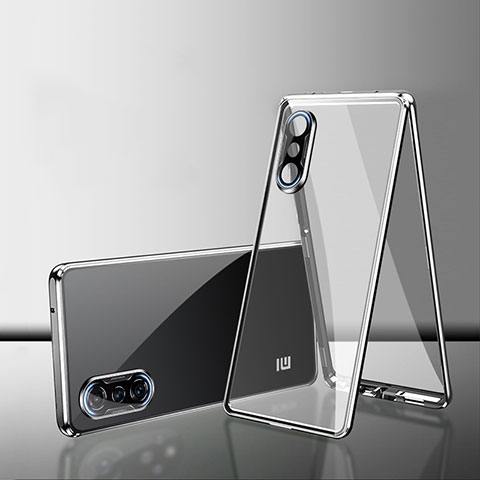 Coque Rebord Bumper Luxe Aluminum Metal Miroir 360 Degres Housse Etui Aimant P02 pour Xiaomi Poco F3 GT 5G Argent