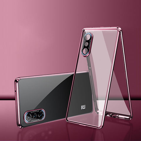 Coque Rebord Bumper Luxe Aluminum Metal Miroir 360 Degres Housse Etui Aimant P02 pour Xiaomi Poco F3 GT 5G Or Rose