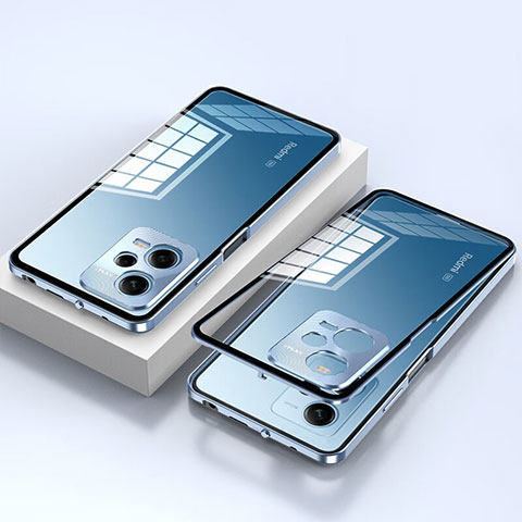 Coque Rebord Bumper Luxe Aluminum Metal Miroir 360 Degres Housse Etui Aimant P02 pour Xiaomi Poco X5 5G Bleu