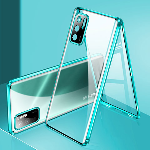 Coque Rebord Bumper Luxe Aluminum Metal Miroir 360 Degres Housse Etui Aimant P02 pour Xiaomi Redmi Note 11 SE 5G Vert