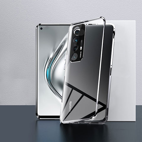 Coque Rebord Bumper Luxe Aluminum Metal Miroir 360 Degres Housse Etui Aimant P03 pour Xiaomi Mi 10S 5G Noir