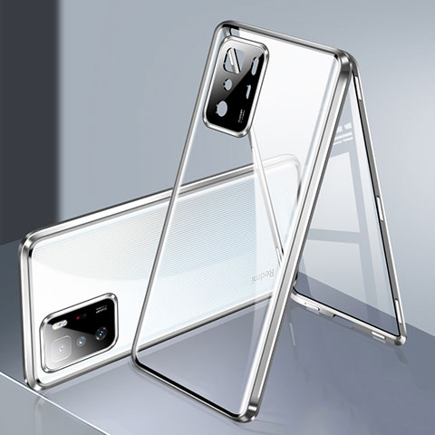 Coque Rebord Bumper Luxe Aluminum Metal Miroir 360 Degres Housse Etui Aimant P03 pour Xiaomi Poco X3 GT 5G Argent