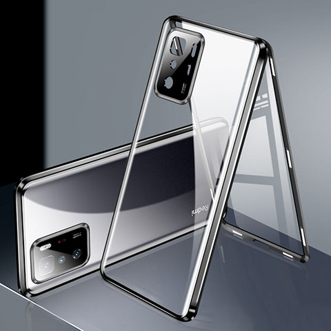 Coque Rebord Bumper Luxe Aluminum Metal Miroir 360 Degres Housse Etui Aimant P03 pour Xiaomi Poco X3 GT 5G Noir