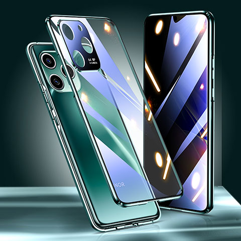 Coque Rebord Bumper Luxe Aluminum Metal Miroir 360 Degres Housse Etui Aimant pour Huawei Honor 60 SE 5G Vert