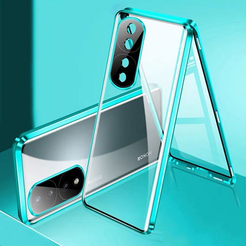 Coque Rebord Bumper Luxe Aluminum Metal Miroir 360 Degres Housse Etui Aimant pour Huawei Honor 80 Pro 5G Vert