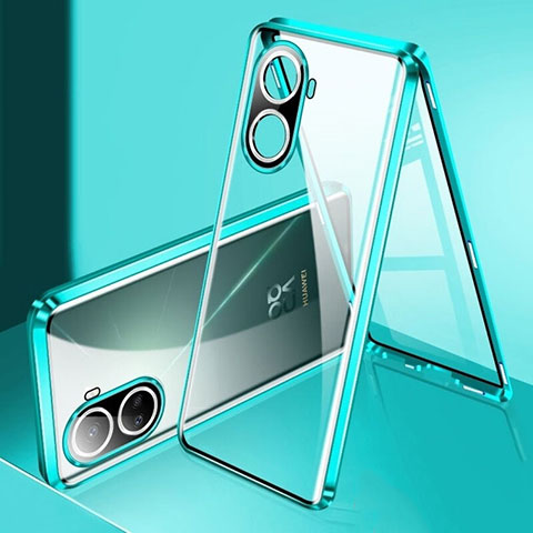 Coque Rebord Bumper Luxe Aluminum Metal Miroir 360 Degres Housse Etui Aimant pour Huawei Nova 10 SE Vert