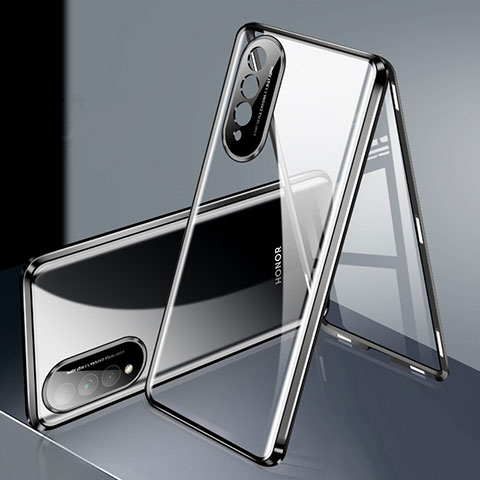 Coque Rebord Bumper Luxe Aluminum Metal Miroir 360 Degres Housse Etui Aimant pour Huawei Nova 10z Noir