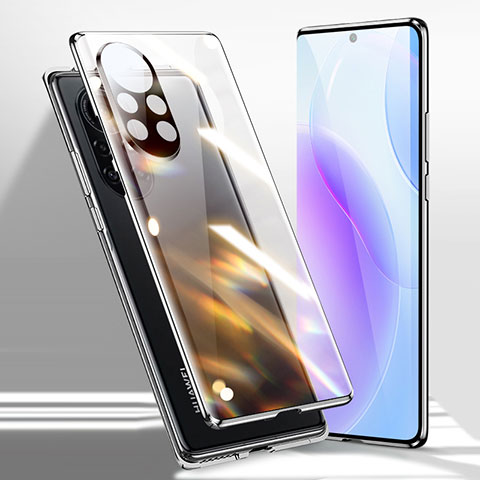 Coque Rebord Bumper Luxe Aluminum Metal Miroir 360 Degres Housse Etui Aimant pour Huawei Nova 8 5G Noir