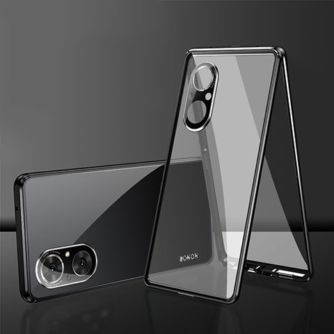 Coque Rebord Bumper Luxe Aluminum Metal Miroir 360 Degres Housse Etui Aimant pour Huawei Nova 9 SE Noir