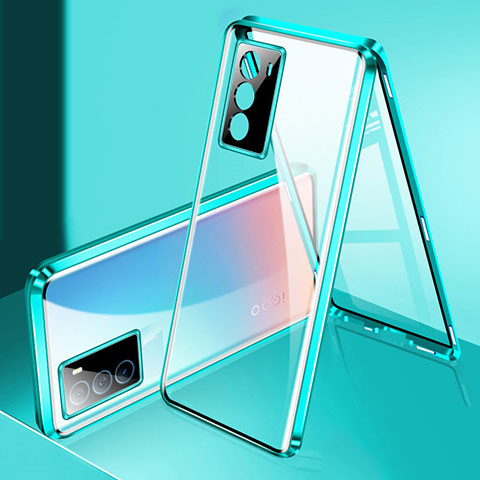 Coque Rebord Bumper Luxe Aluminum Metal Miroir 360 Degres Housse Etui Aimant pour Vivo iQOO Neo5 SE 5G Vert