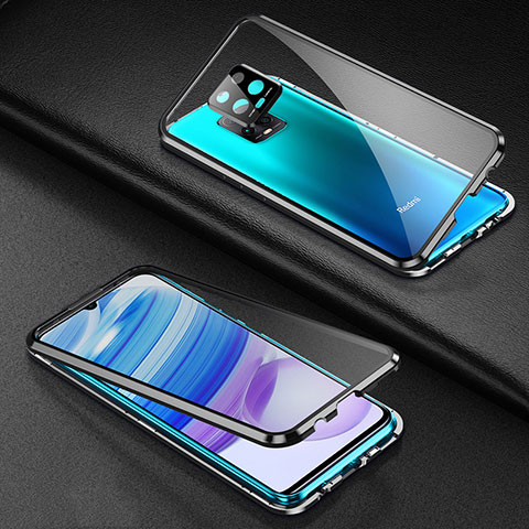 Coque Rebord Bumper Luxe Aluminum Metal Miroir 360 Degres Housse Etui Aimant pour Xiaomi Redmi 10X Pro 5G Noir