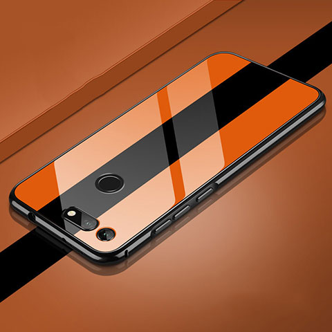 Coque Rebord Bumper Luxe Aluminum Metal Miroir 360 Degres Housse Etui Aimant T01 pour Huawei Honor V20 Orange