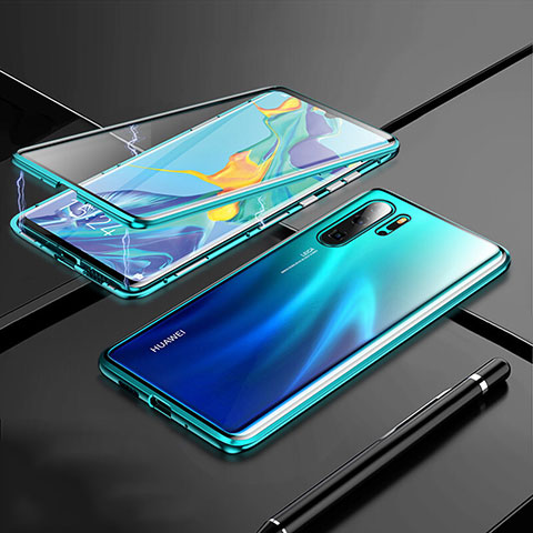 Coque Rebord Bumper Luxe Aluminum Metal Miroir 360 Degres Housse Etui Aimant T01 pour Huawei P30 Pro New Edition Vert