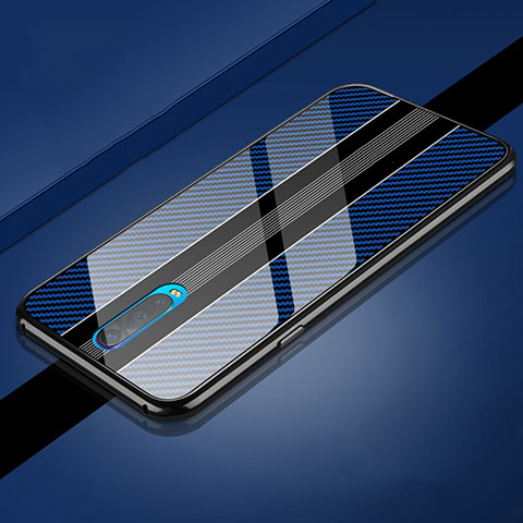 Coque Rebord Bumper Luxe Aluminum Metal Miroir 360 Degres Housse Etui Aimant T01 pour Oppo R17 Pro Bleu