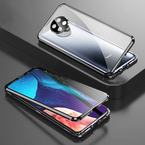 Coque Rebord Bumper Luxe Aluminum Metal Miroir 360 Degres Housse Etui Aimant T01 pour Xiaomi Poco F2 Pro Noir