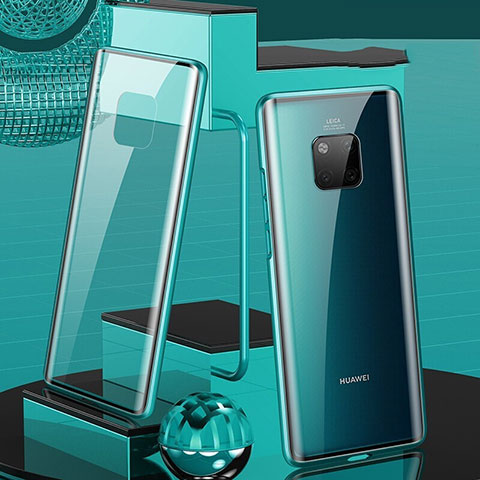 Coque Rebord Bumper Luxe Aluminum Metal Miroir 360 Degres Housse Etui Aimant T02 pour Huawei Mate 20 Pro Vert