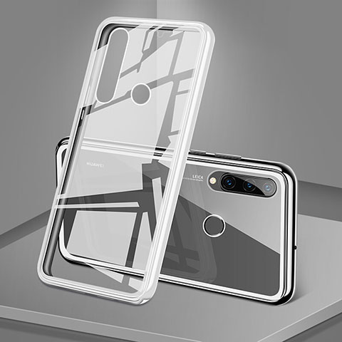 Coque Rebord Bumper Luxe Aluminum Metal Miroir 360 Degres Housse Etui Aimant T02 pour Huawei Nova 4e Blanc