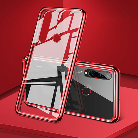 Coque Rebord Bumper Luxe Aluminum Metal Miroir 360 Degres Housse Etui Aimant T02 pour Huawei P30 Lite Rouge