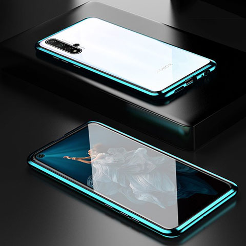 Coque Rebord Bumper Luxe Aluminum Metal Miroir 360 Degres Housse Etui Aimant T03 pour Huawei Honor 20S Vert