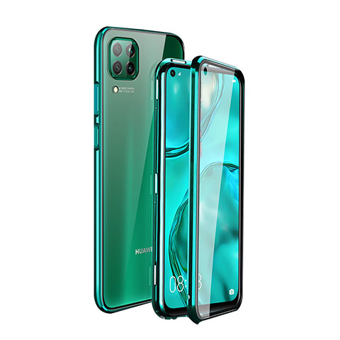 Coque Rebord Bumper Luxe Aluminum Metal Miroir 360 Degres Housse Etui Aimant T04 pour Huawei Nova 6 SE Vert