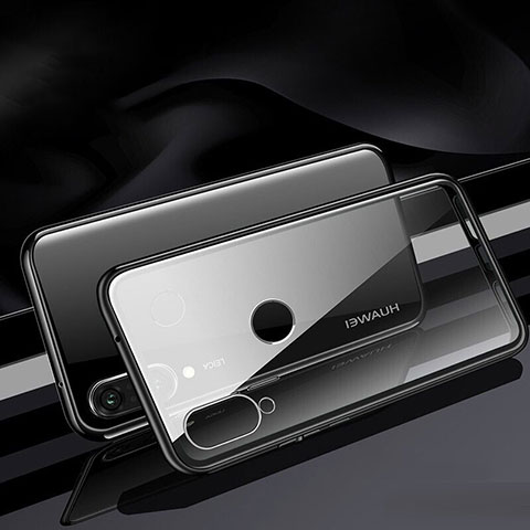 Coque Rebord Bumper Luxe Aluminum Metal Miroir 360 Degres Housse Etui Aimant T04 pour Huawei P30 Lite XL Noir