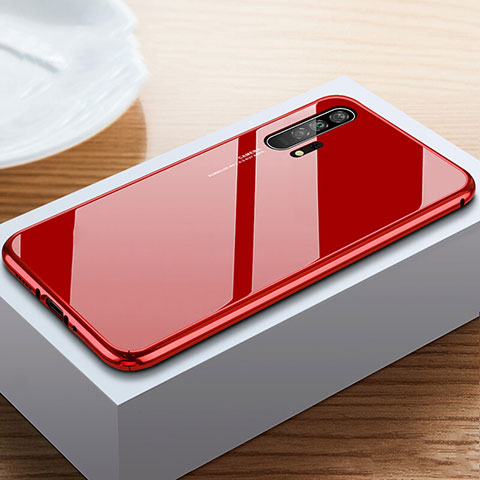 Coque Rebord Bumper Luxe Aluminum Metal Miroir 360 Degres Housse Etui Aimant T05 pour Huawei Honor 20 Pro Rouge