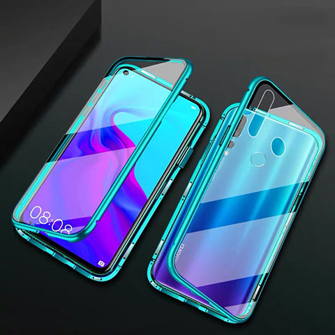 Coque Rebord Bumper Luxe Aluminum Metal Miroir 360 Degres Housse Etui Aimant T06 pour Huawei Nova 4e Vert