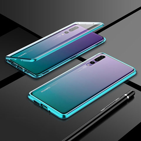 Coque Rebord Bumper Luxe Aluminum Metal Miroir 360 Degres Housse Etui Aimant T06 pour Huawei P20 Pro Vert