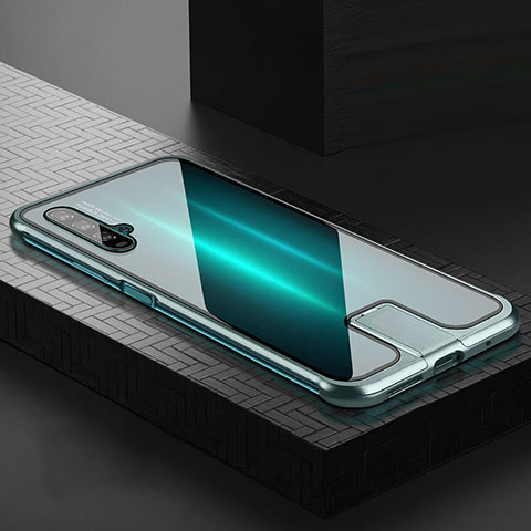 Coque Rebord Bumper Luxe Aluminum Metal Miroir 360 Degres Housse Etui Aimant T07 pour Huawei Honor 20 Vert