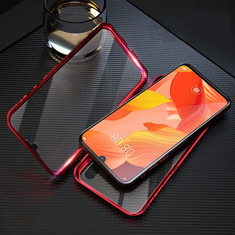 Coque Rebord Bumper Luxe Aluminum Metal Miroir 360 Degres Housse Etui Aimant T11 pour Huawei Nova 5 Pro Rouge