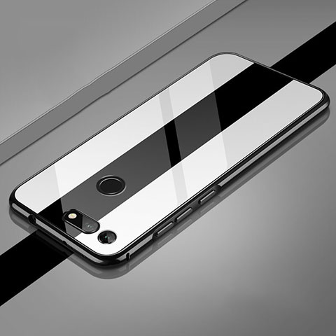 Coque Rebord Bumper Luxe Aluminum Metal Miroir 360 Degres Housse Etui Aimant Z02 pour Huawei Honor View 20 Blanc