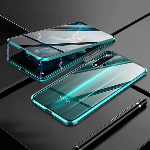 Coque Rebord Bumper Luxe Aluminum Metal Miroir 360 Degres Housse Etui M01 pour Huawei Honor 20S Vert