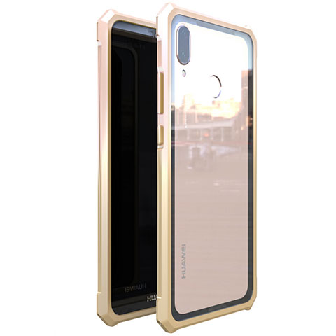 Coque Rebord Bumper Luxe Aluminum Metal Miroir 360 Degres Housse Etui M01 pour Huawei Nova 3e Or