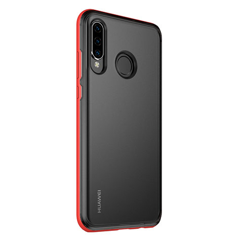 Coque Rebord Bumper Luxe Aluminum Metal Miroir 360 Degres Housse Etui M01 pour Huawei Nova 4e Rouge