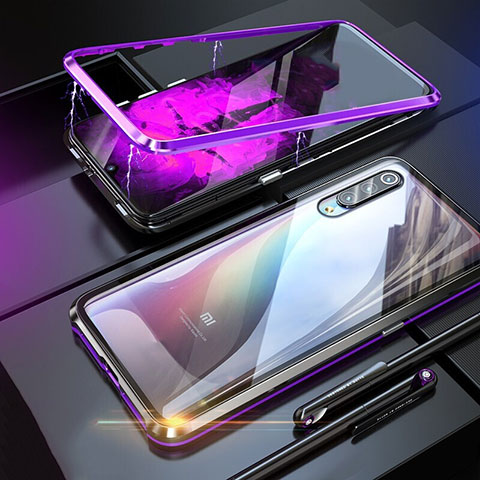 Coque Rebord Bumper Luxe Aluminum Metal Miroir 360 Degres Housse Etui M01 pour Xiaomi Mi 9 Pro 5G Violet