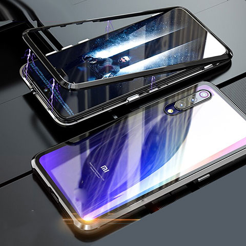 Coque Rebord Bumper Luxe Aluminum Metal Miroir 360 Degres Housse Etui M01 pour Xiaomi Mi 9 Pro Noir