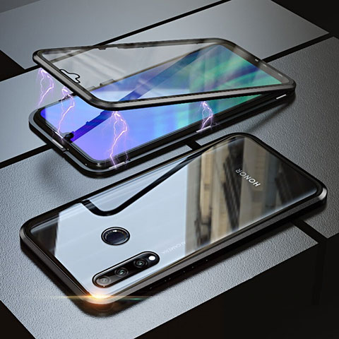 Coque Rebord Bumper Luxe Aluminum Metal Miroir 360 Degres Housse Etui pour Huawei Enjoy 9s Noir