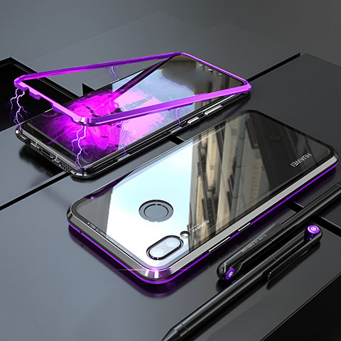 Coque Rebord Bumper Luxe Aluminum Metal Miroir 360 Degres Housse Etui pour Huawei Nova 3e Violet