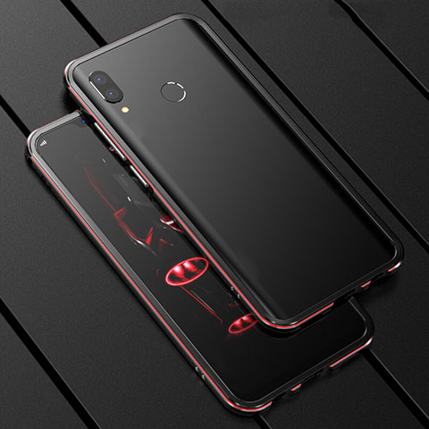 Coque Rebord Bumper Luxe Aluminum Metal Miroir 360 Degres Housse Etui pour Huawei Nova 3i Rouge et Noir