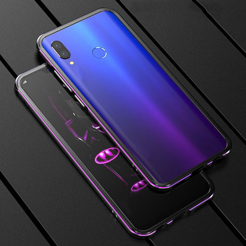 Coque Rebord Bumper Luxe Aluminum Metal Miroir 360 Degres Housse Etui pour Huawei Nova 3i Violet