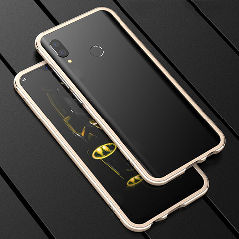 Coque Rebord Bumper Luxe Aluminum Metal Miroir 360 Degres Housse Etui pour Huawei P Smart+ Plus Or