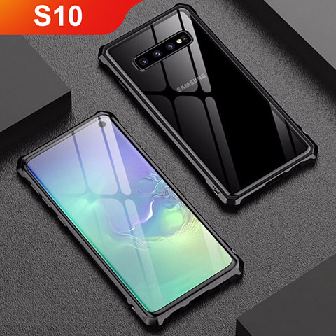 Coque Rebord Bumper Luxe Aluminum Metal Miroir Housse Etui A01 pour Samsung Galaxy S10 5G Noir