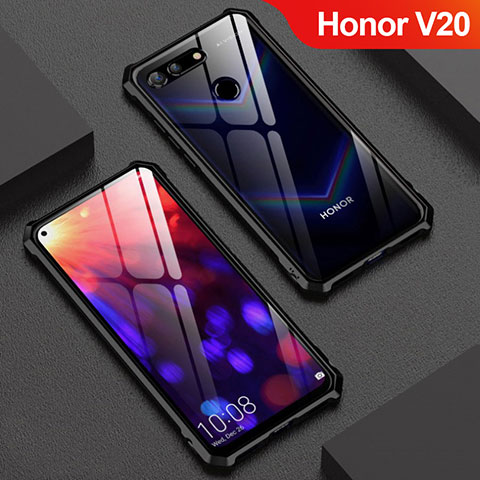 Coque Rebord Bumper Luxe Aluminum Metal Miroir Housse Etui M01 pour Huawei Honor V20 Noir