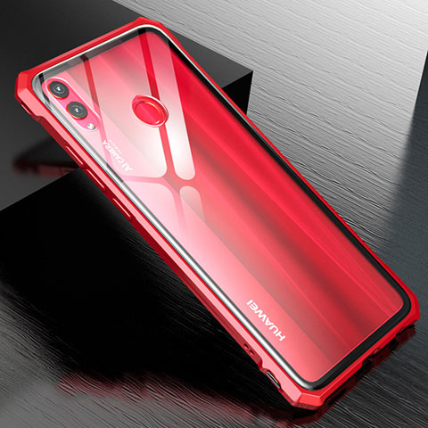 Coque Rebord Bumper Luxe Aluminum Metal Miroir Housse Etui M01 pour Huawei Honor View 10 Lite Rouge