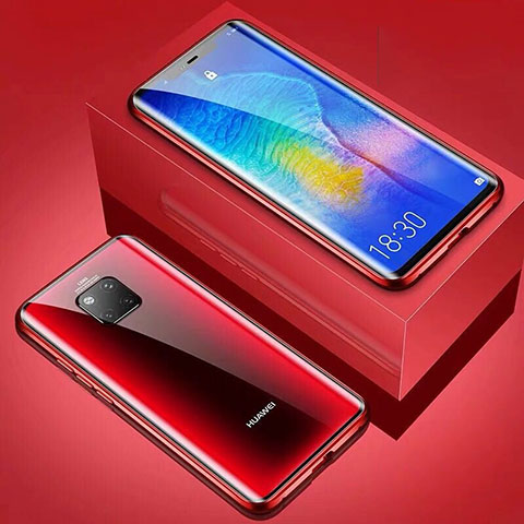 Coque Rebord Bumper Luxe Aluminum Metal Miroir Housse Etui M01 pour Huawei Mate 20 Pro Rouge