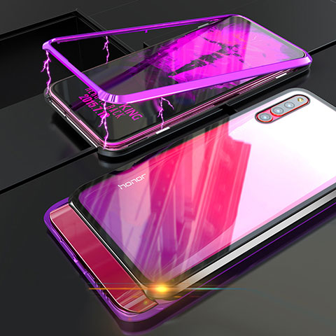 Coque Rebord Bumper Luxe Aluminum Metal Miroir Housse Etui pour Huawei Honor Magic 2 Violet